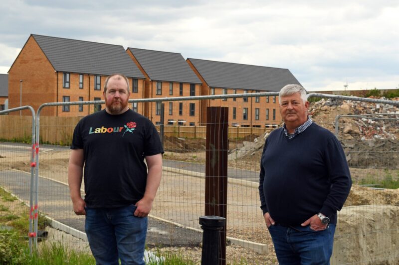 Matt and Trevor at the new Beam Park development